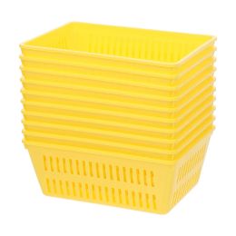 Paniers bacs de rangement en plastique jaune supports d'étagère tabel panier en plastique panier de rangement petits paniers paniers d'organisation