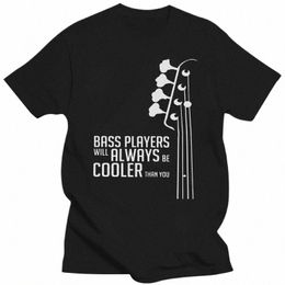 Los bajistas de la guitarra baja siempre serán más frescos que usted Bass Headstock Guitarrista Slim Fit T Shirts Hombre Camiseta Cott Camiseta 90U5 #