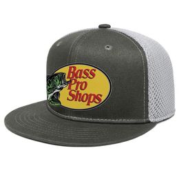 Bass Pro Shop pêche logo original Unisexe Flat Brim Trucker Cap Cool Fashion Baseball Hats Black Fish Shops Logo Symbole Outdoor W253w