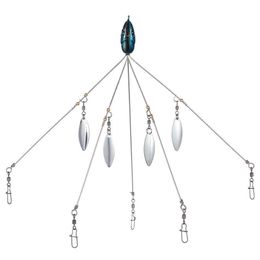 Bassdash 4pcs / lot Leurre de pêche Alabama Rig Head Natation Bait Umbrella Rig 5 Bras Bass Fishing Group Lure Extend 18g Y200830206V