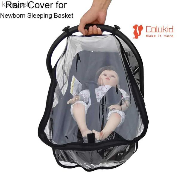 Moisés Cunas COLU KID Cubierta para la lluvia Escudo contra el clima Red de plástico transparente Chubasquero Mosquitera para recién nacidos Cesta para dormir y asiento de coche para bebé L231016