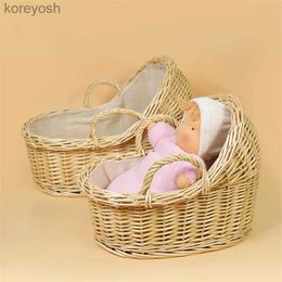 Berceaux de berceaux en osier naturel, panier de couchage, panier de jouets tissé à la main pour enfants, nouveau produit, accessoires Photo pour bébé, panier de sommeil L231016