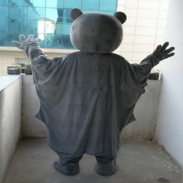 Costume de mascotte ours chauve-souris, robe de jeu de fête, vêtements publicitaires, carnaval, Halloween, noël, pâques, Festival pour adultes