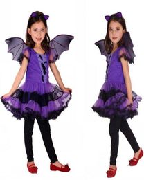 Costume de chauve-souris pour filles, robe de danse Cosplay, cape, Costumes pour enfants, petite sorcière, 039jour Halloween5938271
