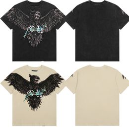 chauve-souris Representdesigner designer coton imprimé vintage do vieux lâche décontracté manches courtes hommes t-shirts polos Rep res ents version de haute qualité cadeaux