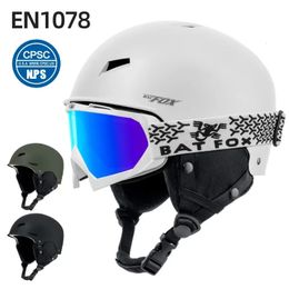 BAT-casco de esquí Unisex, semicubierto, esquí, Snowboard, deportes de invierno, patinaje sobre nieve, moldeado integralmente, hombres y mujeres 240124