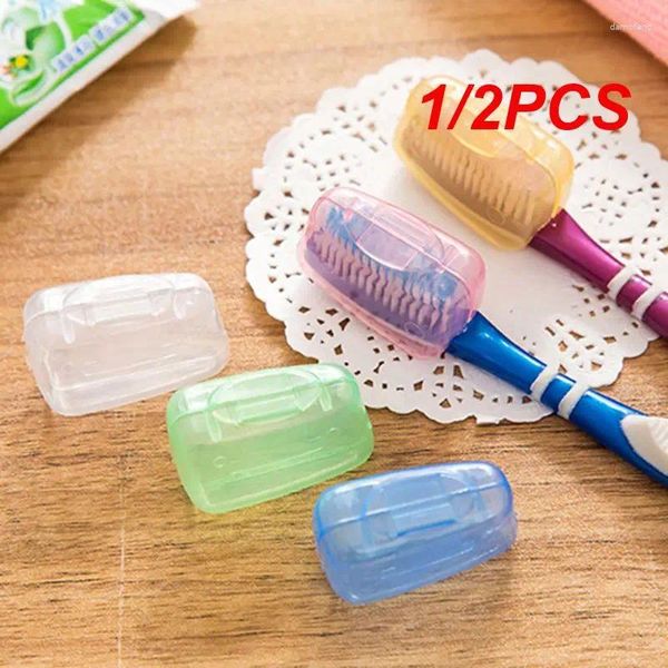 Juego de accesorios para baño, 1/2 Uds. Por lote, funda para cabezal de cepillo de dientes portátil, cepillo de dientes para viajes al aire libre, viaje multicolor para Baño