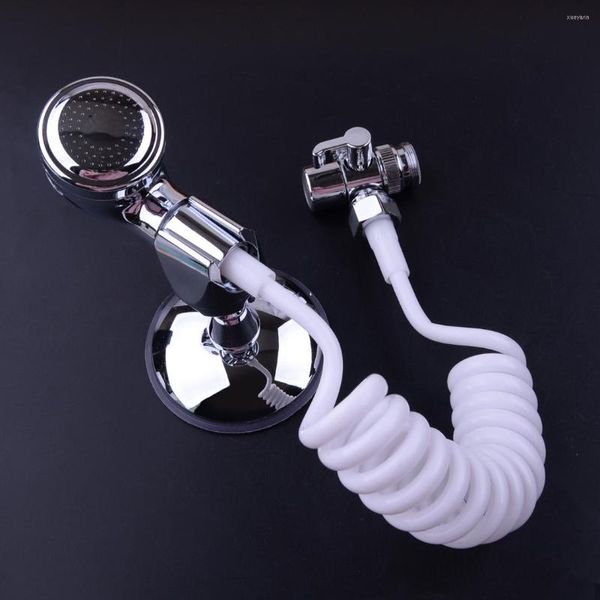 Ensemble d'accessoires de bain 1.5m tuyau connexion rapide évier pommeau de douche à main Kit de pulvérisateur pour le lavage des cheveux animal de compagnie fonctionnel réglable à la main