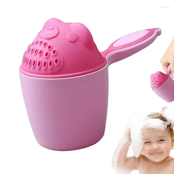 Juego de accesorios para baño, 1 unidad, taza de enjuague y champú, herramienta para lavado de bebé, enjuague en cascada, protección ocular para el cabello, Animal bonito para niños pequeños