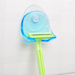 Juego de accesorios de baño, 1 Uds., plástico azul transparente, superventosa, estante para maquinilla de afeitar, soporte para baño, afeitadora 2022
