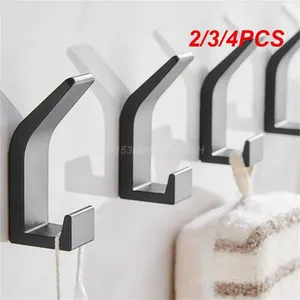 Ensemble d'accessoires de bain 2/3 / 4pcs Coat à linge Crochet espace en aluminium Black Counders Salle de bain Racks de cuisine Punchage gratuit blanc