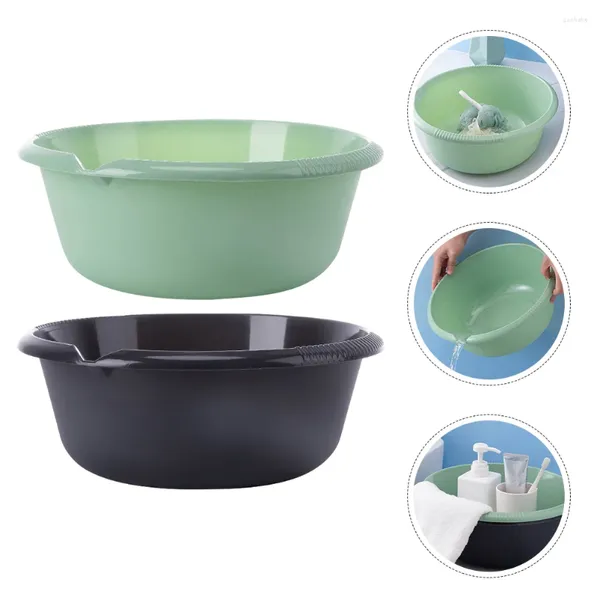 Ensemble d'accessoires de bain 2 pièces, lavabo en plastique, visage, baignoire domestique, bol de nettoyage, évier de cuisine rond pour vêtements, salle de bain