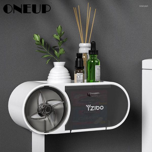 Ensemble d'accessoires de bain ONEUP, boîte de rangement en rouleau de papier, distributeur de serviettes de toilette, support étanche pour salle de bain, 2023