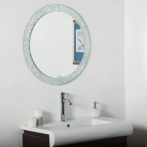 Ensemble d'accessoires de salle de bain, 28 po de diamètre, miroir de courtoisie de salle de bain rond à double couche sans cadre