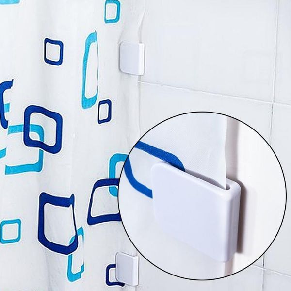 Juego de accesorios de baño, 2 unidades por paquete, Clips para cortina de ducha, soporte antisalpicaduras, protector contra fugas de agua, Clips autoadhesivos1