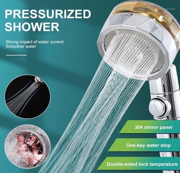 Juego de accesorios de baño cabezal de ducha de lluvia giratorio 360 rociador de ahorro de agua de alta presión masaje presurizado de mano para baño 3244349