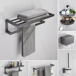 Badaccessoire set 3 stks 60 cm badkamer hardware aluminium handdoekrek papier houder opslagvrije balk accessoires toiletborstel