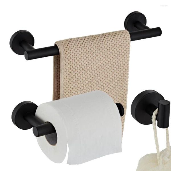 Juego de accesorios de baño, 3 uds., toallero, colgador de baño, accesorios de acero inoxidable, estante de almacenamiento de barra de soporte de pañuelos