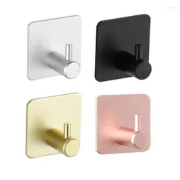 Juego de accesorios de baño, 4 colores, autoadhesivo, colgador de pared para cocina y hogar, toalla, gancho para puerta, estante para llaves, colgador de aluminio para ropa, bata negra C