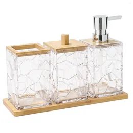 Bath Accessory Set 4pcs Bandeja de madera de baño Accesorios de diseño moderno para tocadoras decoración de apartamentos para el hogar