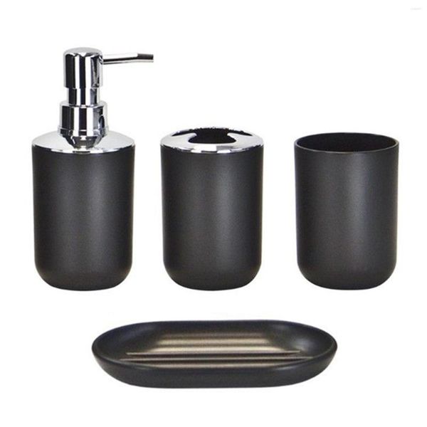 Conjunto de accesorios de baño 4pcs EL Accesorios de baño Espacio de regalo Guardar plato de jabón independiente soporte de cepillo de dientes de vaso