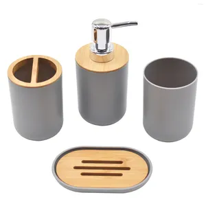 Bath Accessory Set 4pcs Modern Tumbler Bathroom Accessories Essential Portable Home Gift Cup Dish Toothbrush Holder El Soap Dispenser