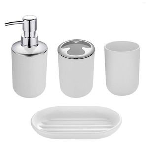 Badaccessoire Set 4pcs Soap Dish Tumbler vloeistoffles Home Anti slip El Space Saving Gift Shower Tandborstel Holder Badkameraccessoires