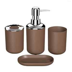 Badaccessoire Set 4x badkameraccessoires tandenborstelhouder handzeep dispenser Dish Tumbler voor kantoorgebouwen appartement els