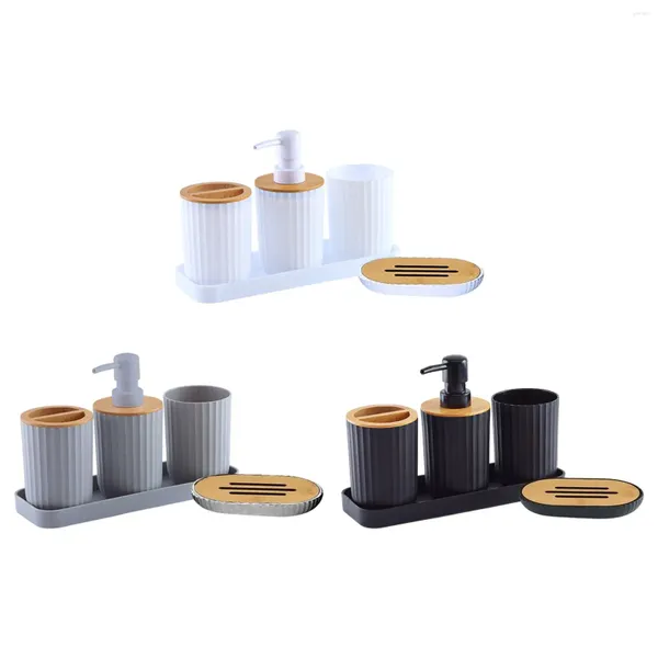 Ensemble d'accessoires de bain, 5 pièces, accessoires de salle de bain, plateau de rangement, porte-savon, décor de comptoir de toilette