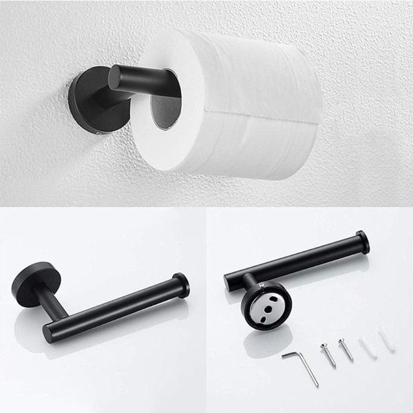 Ensemble d'accessoires de bain 5pcs porte-rangement en papier toilette Organisateur de canne suspendue en acier inoxydable