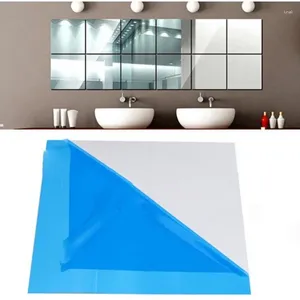 Ensemble d'accessoires de bain, 9 pièces, carreaux miroir carrés, autocollants muraux, décalcomanies, décoration de maison, salon, salle de bains, décor d'épissure en acrylique, DIY bricolage