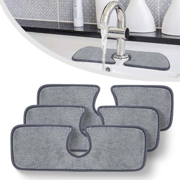 Ensemble d'accessoires de bain évier absorbant salle de bain microfibre tampon de séchage de l'eau protecteur de comptoir tapis de robinet anti-éclaboussures