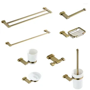 Badaccessoireset Antiek Brons Badkamerbeslag Messing Handdoekplank Bar Papierrolhouder Toiletborstel Wandgemonteerde haken