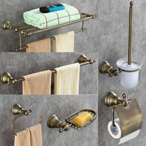 Juego de accesorios de baño AOBITE, toallero de bronce verde, colgante de aleación para baño, accesorios para inodoro