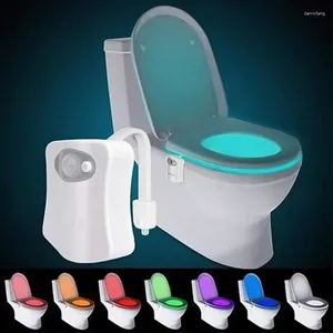 Bath Accessory Set Automatic Human Sense Sensor Light Toilet Night Accessories 8/16 Motion Colors LED Bathroom