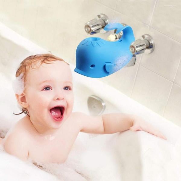 Juego de accesorios para baño, cubierta para grifo de bañera de bebé, protección de silicona en forma de ballena, protector de boquilla de seguridad para baño seguro, delfín para baño