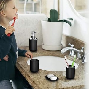 Juego de accesorios de baño, dispensador de jabón de bambú, soporte para cepillo de dientes, accesorios de baño, suministro moderno para el hogar, estante para platos de Gel de ducha, taza