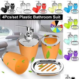 Badaccessoire set badkamer 4 stks zeepgereep DISPENSER FLES WADROUW Tandborstel Holder Cup Suite Huisdecoratie Accessoires Drop DHQ3L