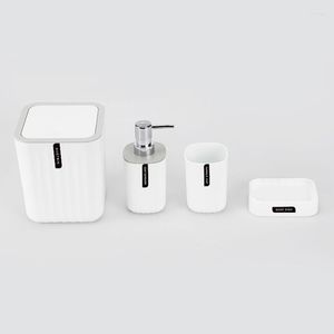 Badaccessoire set badkamer accessoires 4 stuks pp kamer tandenborstel houder zeep dispenser toiletborstel afval kan essentieel