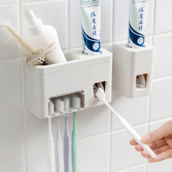 Juego de accesorios de baño, accesorios de baño, dispensador automático de pasta de dientes, soporte de perforación sin crema Dental, exprimidor de pasta de dientes