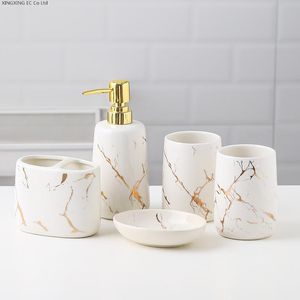 Ensemble d'accessoires de bain, accessoires de salle de bain, porte-brosse à dents en céramique, tasse, porte-savon, distributeur de dentifrice, plateau de rangement domestique