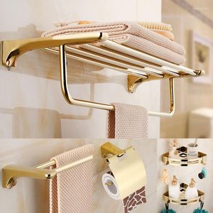 Ensemble d'accessoires de bain Accessoires de salle de bain Porte-papier Étagère d'angle Porte-serviettes Brosse de toilette Quincaillerie en laiton doré