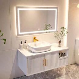 Ensemble d'accessoires de bain Combinaison d'armoires de salle de bain Ardoise Lavabo intégré au comptoir Lavabo intelligent