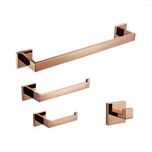 Juego de accesorios para baño, accesorios de baño, gancho para ropa de acero inoxidable montado en la pared de oro rosa, soporte para papel higiénico, barra para toallas