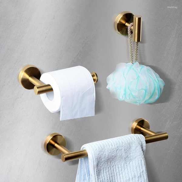 Juego de accesorios de baño Accesorios de hardware de baño Estante MaBlack Bata Gancho Colgador Barra de toallero Soporte de papel de seda Cepillo de dientes negro