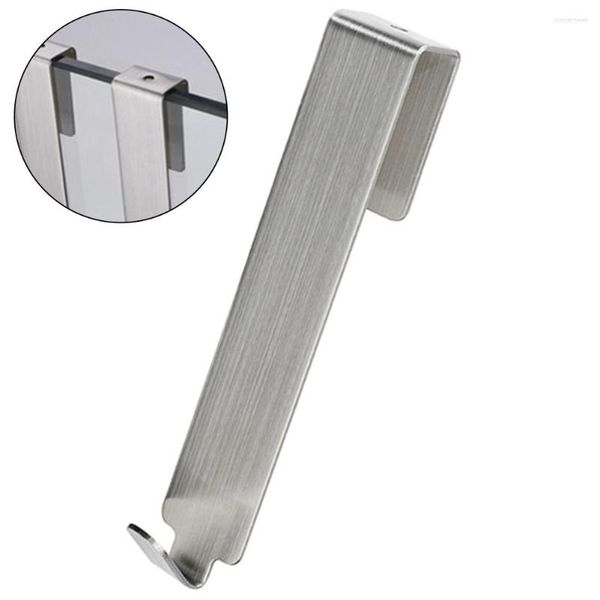 Juego de accesorios para baño, gancho trasero para puerta de ducha de baño, toallero de acero inoxidable sobre vidrio, colgador de albornoz en forma de S, ganchos de soporte