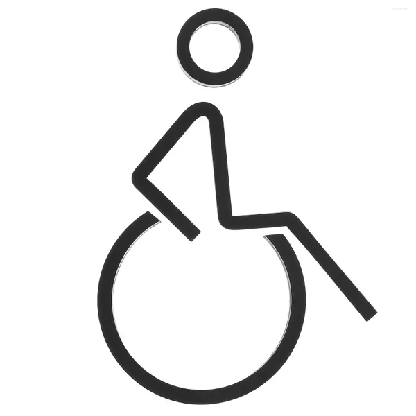 Sentille accessoire de salle de bain Signale de salle de bain en fauteuil roulant Symbole handicap en toilettes en acrylique pour toilettes