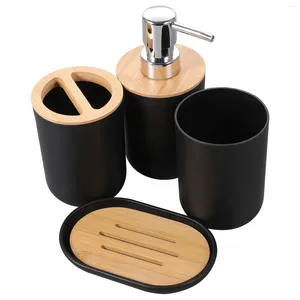 Conjunto de accesorios de baño Baño Lavado de dientes negros Accesorios de soporte Decoración Coserable Mazor