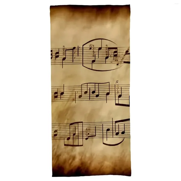 Bath Accessory Set Toall Vintage Music Vintage Note Art Microfibra Toallas Nadales Batio de 27.6 