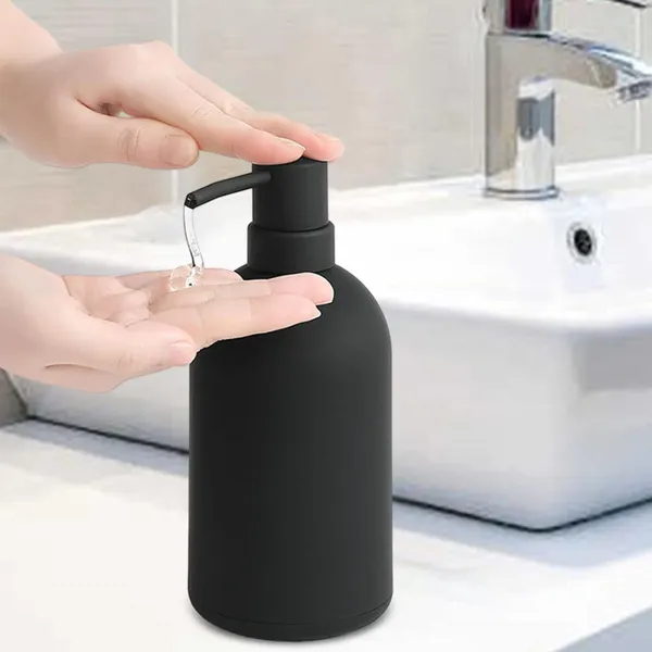 Ensemble d'accessoires de bain, distributeur de savon noir, plat vide, facile à presser, rechargeable, Style Simple pour évier de cuisine, pompe moderne